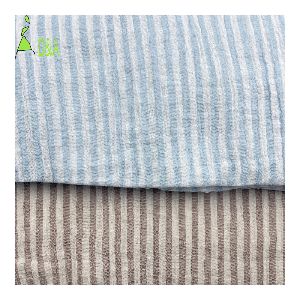 Wholesale Customized Combed Yarn Dyed Stripe 120GSM Woven 100% Cotton Poplin Fabric for Shirt Dress Boys Girls