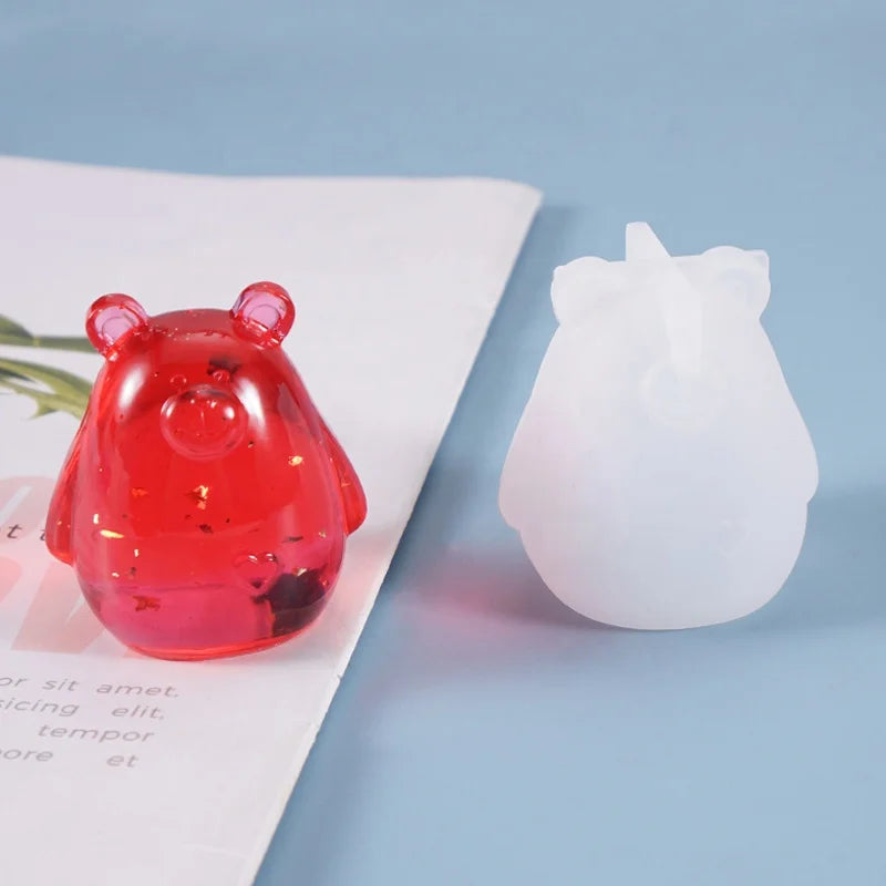 Cute 3D Bear Silicone Mold Resin Casting Molds for UV Resin