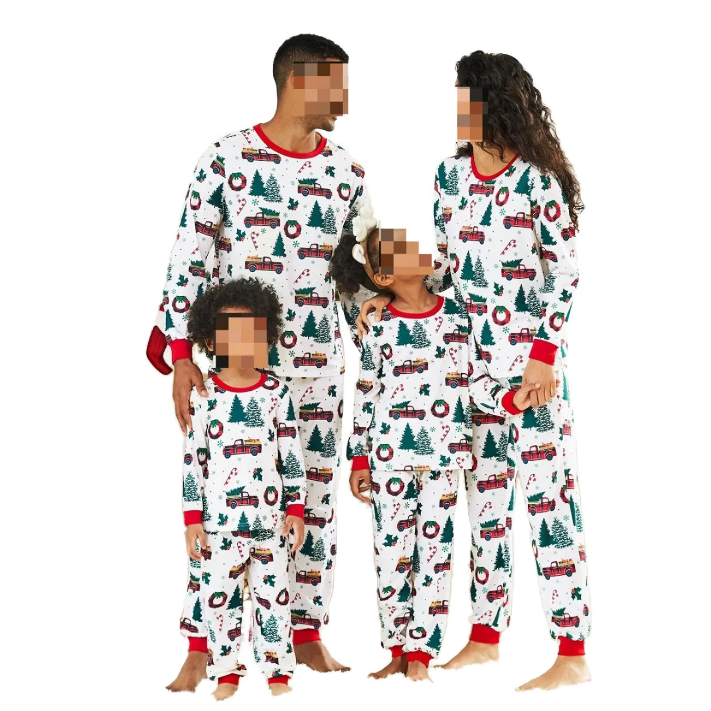 DDP New Arrive Santa Claus Winter Plaid Family Matching Christmas Pajamas Set ODM Home Clothing