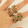 Wholesale Stainless Steel 18k Gold Multi-Layer Adjustable Ring Titanium Steel Personalized Design Rings