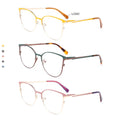 Women's Luxury Fashion Optical Computer Glasses Stainless Steel Eyeglasses with Cat Eye Design for Adults Lunettes Metal Frame