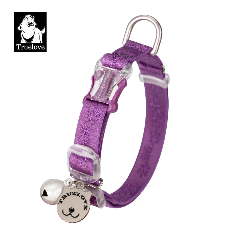 Truelove Wholesale Luxury Fashion Retractable Airtag Cat Collar with Bell Breakaway Cute Comfortable Nylon Soft Pet Dog Collar