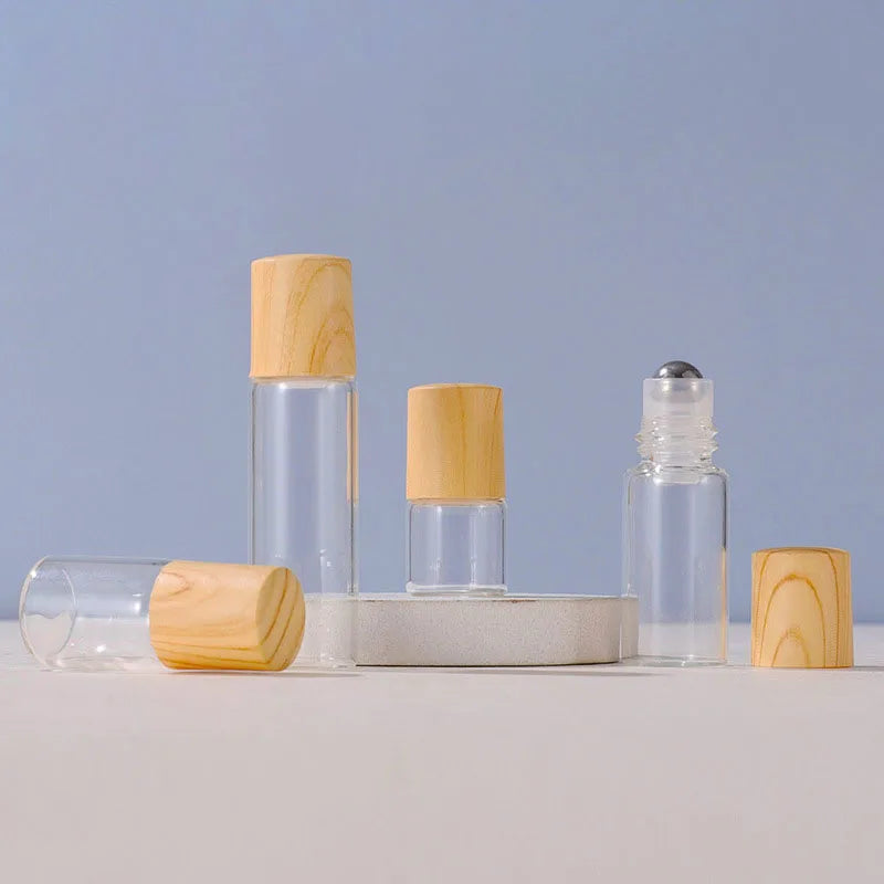 Wholesale 1Ml 2Ml 3Ml 5Ml Refillable Perfume Clear Glass Empty Bottle Can Be Custom Logo Perfume Bottle With Bamboo Cap