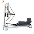 Reformer with Tower Studio Half Trapeze Pilates Reformer White Aluminum Reformer with Tower