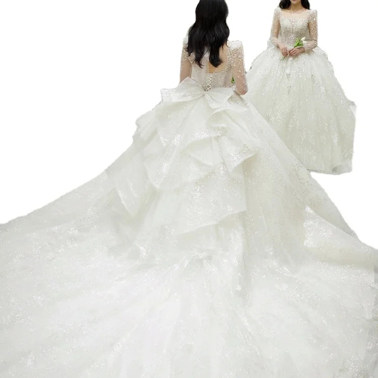 Guangzhou Auyan 2024 Summer Wedding Dress Large Size Waist Fishtail Style for African Bride Mermaid Design Floral Lace for