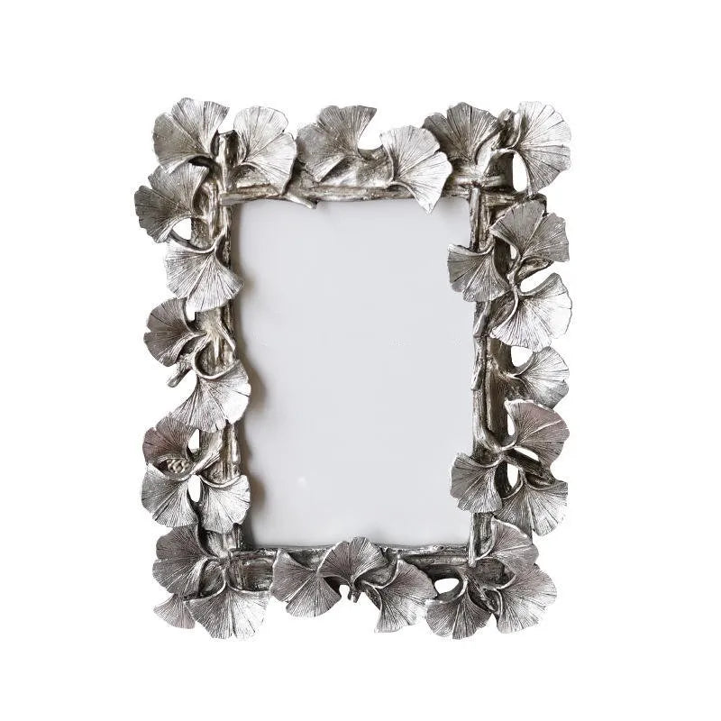 European Resin Golden Leaves Desktop Wedding Picture Frame for Wedding Decoration