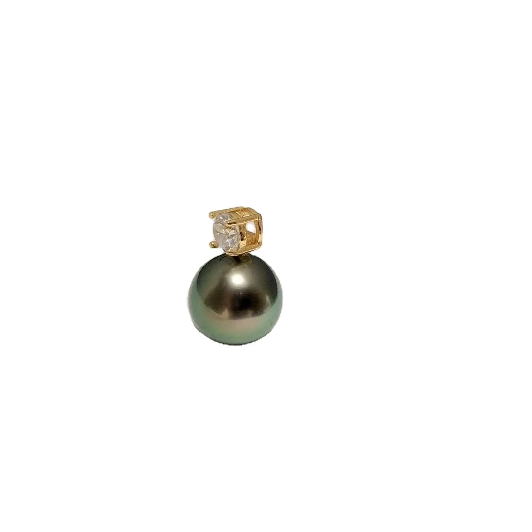 P1154 10-11mm DIY Natural  Freshwater Pearl Charm Pendant Necklace Accessory 925 Sterling Silver Jewelry for Women Without Chain