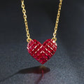New Jewelry Arrivals Gold Necklace 18k Natural Ruby Heart Shape Channel Cut Personalized Necklace
