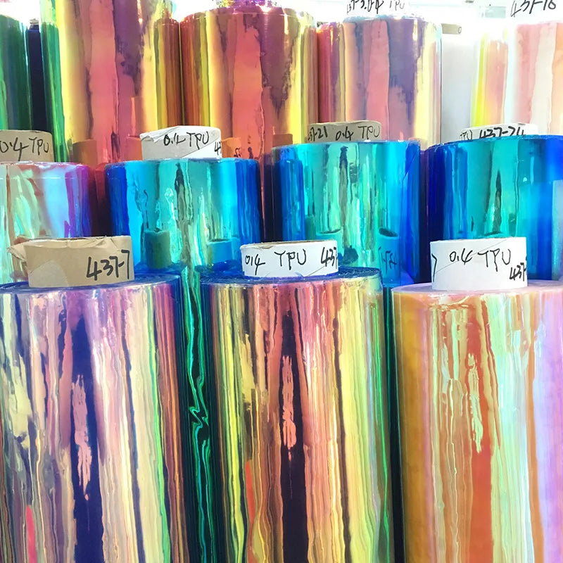 Wholesale Iridescent TPU Vinyl 0.4mm Waterproof TPU Film for DIY Crafts