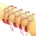 KDC1525 Wholesale Handmade Macrame Religious Virgin Mary Lucky Charm Adjustable Red Rope Cord String Bracelet