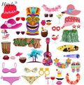 Tropical Luau Photo Booth Props Summer Time Hawaiian Pool Party Supplies Summer Photo Booth Props Kit PFB530