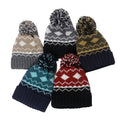 Fashion Custom Logo Printing Winter Hats Plush Wool Beanie With Pompom Woolen Warm Knit Hat With Hem Beanies