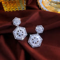Pentagon Geometric Shape Drop Earrings Wedding Party Prom Bridal Bride Wedding Evening Dress Cubic Zirconia Earrings for Women