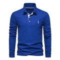 Spring and Autumn New Lapel Men's Cotton Polo Shirt Fashion Casual Men's Embroidery Long Sleeve Spot Wholesale