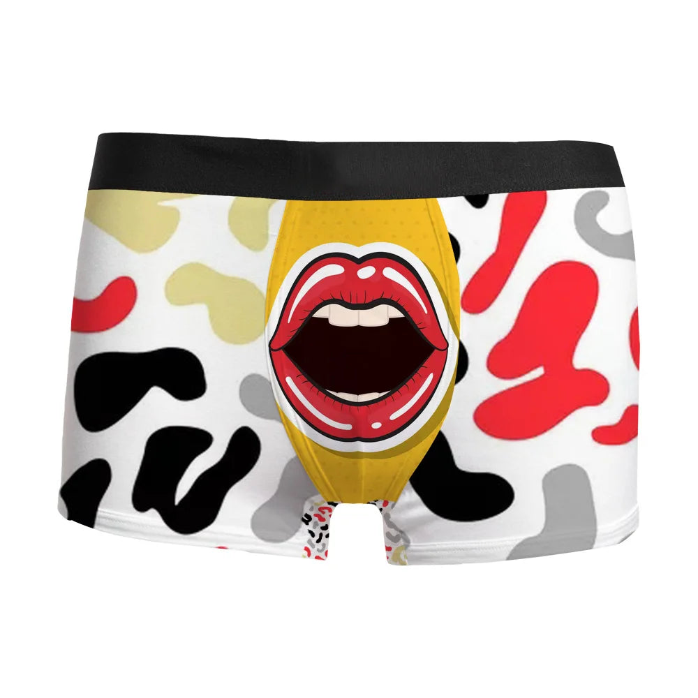 Wholesale Men Mid-Rise Underwear Male Printed Seamless Boxer Shorts Breathable Men's Antibacterial Boxers Brief With Custom Logo