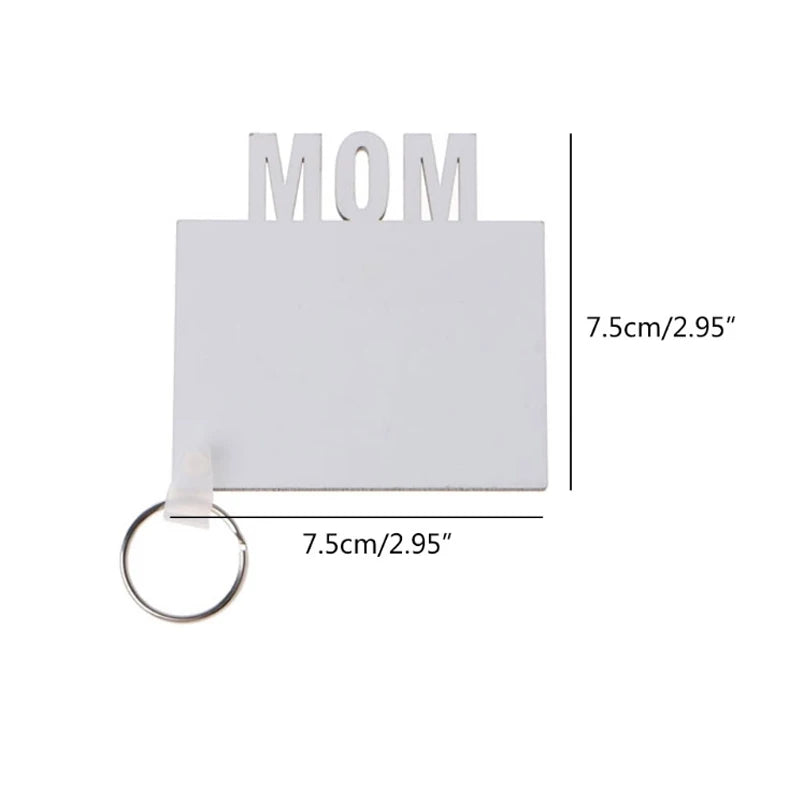 Sublimation MDF Wooden Photo Keychains Picture Frames for Mom/Dad/Family