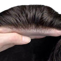 Wholesale 0.06-0.08mm Thin Skin Knotted Vi-loop Indian Hair Toupee Hair Prosthesis Men's Toupee Hair for Men Ready to Ship
