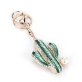 Wholesale Cactus Shape Alloy Diamond Keychain Charming Desert Plants Shaped Keychain