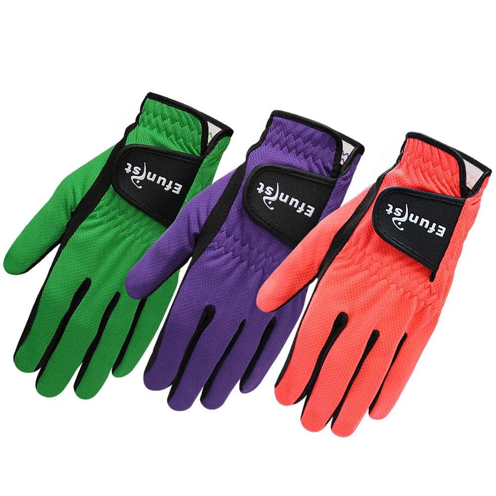 Efunist Golf Gloves Men Left Hand Breathable Green 3D Performance Mesh Non-slip Fiber Custom Men's Golf Glove All Weather Grip