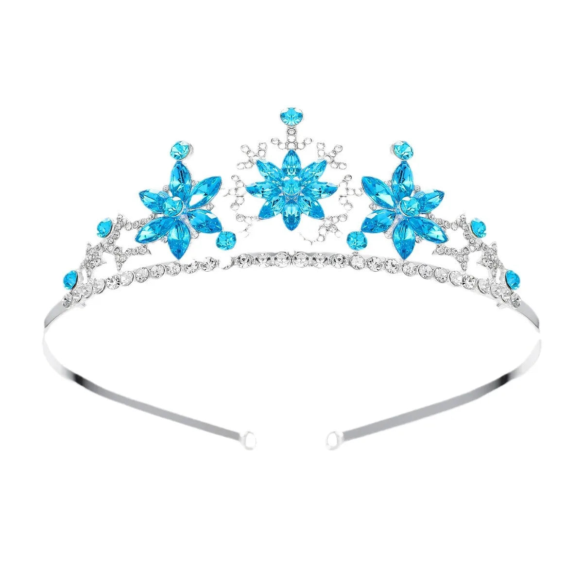 Korean Style Kids Snowflake Crown Headwear Fashion Girls Hair Accessories Crystal Headband