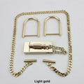 Nolvo World Bag Lock Setgold Light Gold Lock 120cm Chain Crossbody Bag Big Screw D Rings Set for Genuine Leather Hardware