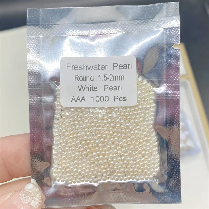 Natural Freshwater Pearls 1.5mm-2mm Round Cultivated Loose Beads Wholesale Fresh Water Pearl Beads No Hole