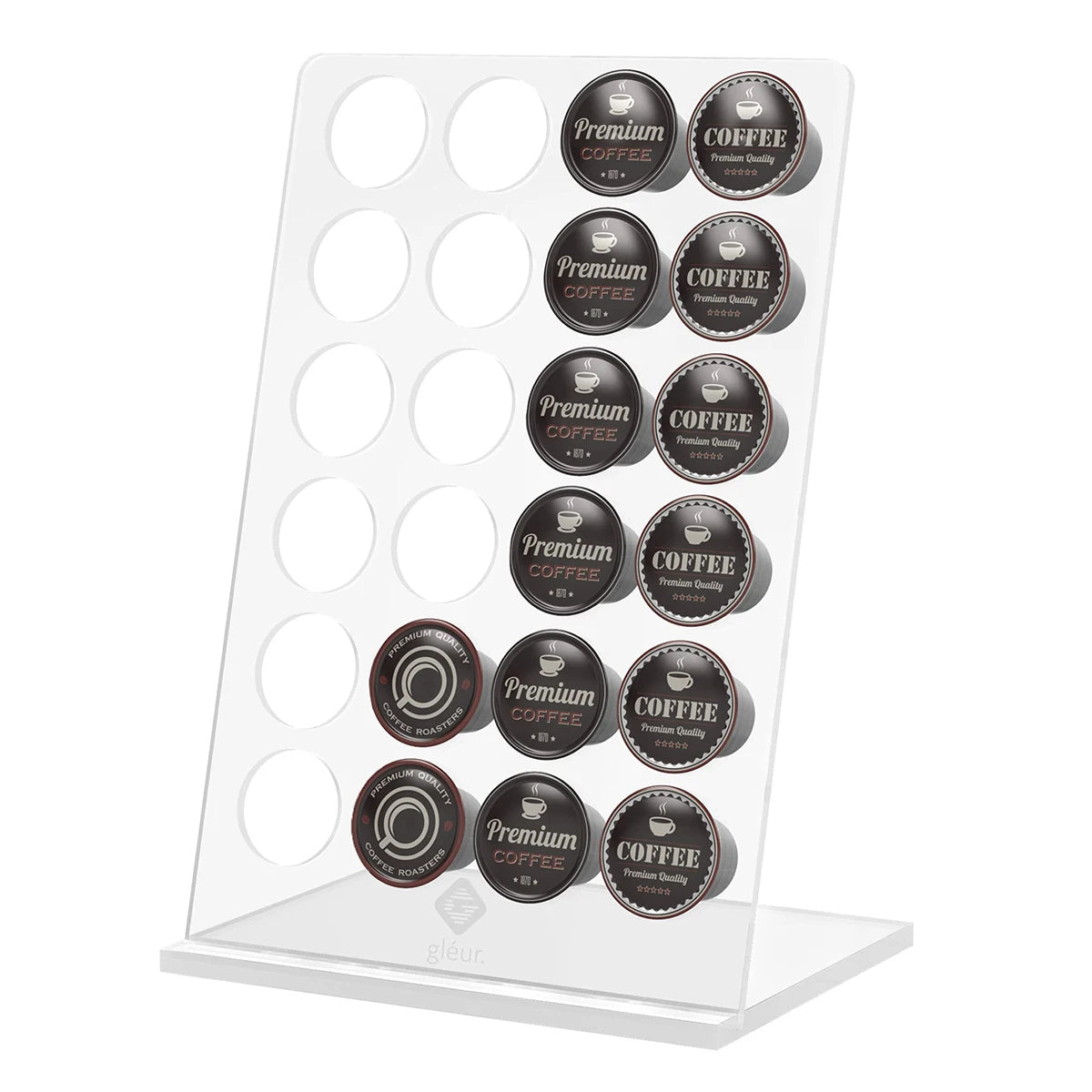 24 Pods Acrylic KCup Organizer Counter Coffee Pod Holder Display Rack