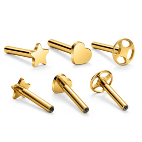 G23 Titanium Lip Nail Base Internal Thread 16G Ear Nail Nose Nail Base Ear Earlobe Conch Helix Perforated Jewelry Accessories