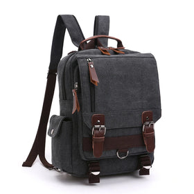 Wholesale Men's Vintage Canvas Backpack with Zipper Closure Polyester Lining Anti-Theft Feature for Travel & Daily Use