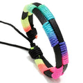 Handmade Adjustable Size Rainbow Color Woven Braided Friendship Bracelet Men's Pride Month Jewelry Fashion Charm Bracelets