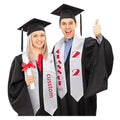 White Plain Satin Sublimation Blank Graduation Stole Sash with Thermal Transfer Printing Durable Design