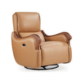 Modern Single Person Electric Recliner Sofa Chair Genuine Leather Intelligent Rocking Rotating for Living Room Office Lounge Use