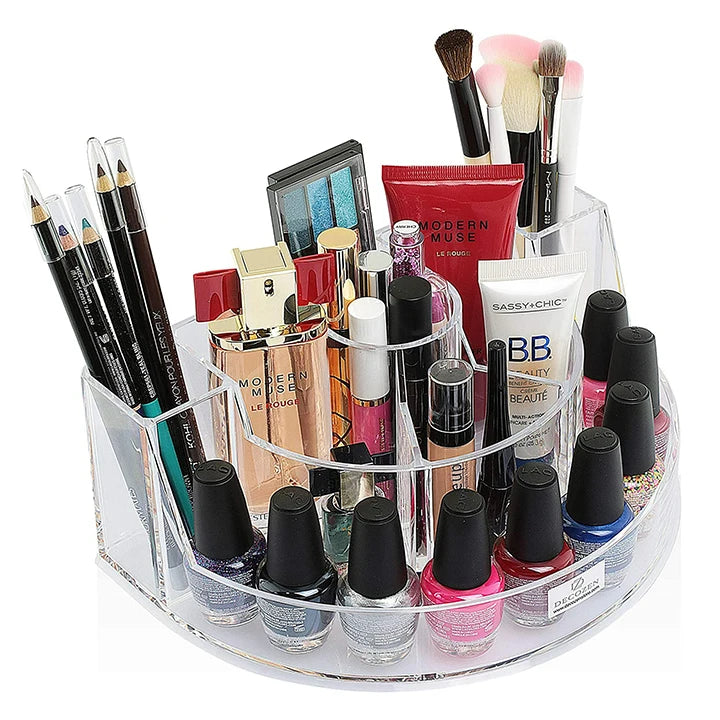 Vanity Organizer Makeup Brush Lipstick Storage Box Clear Acrylic Cosmetic Organizer Storage Box with Divider