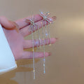 Luxury Bling Bling Rhinestone Bow Dangle Earrings Tassel Pendientes De Mujer Long Bowknot Earrings