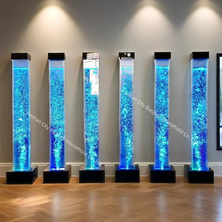 Party Sensory Changing Color Square Water Bubble Column Light Tubes Luminous Furniture