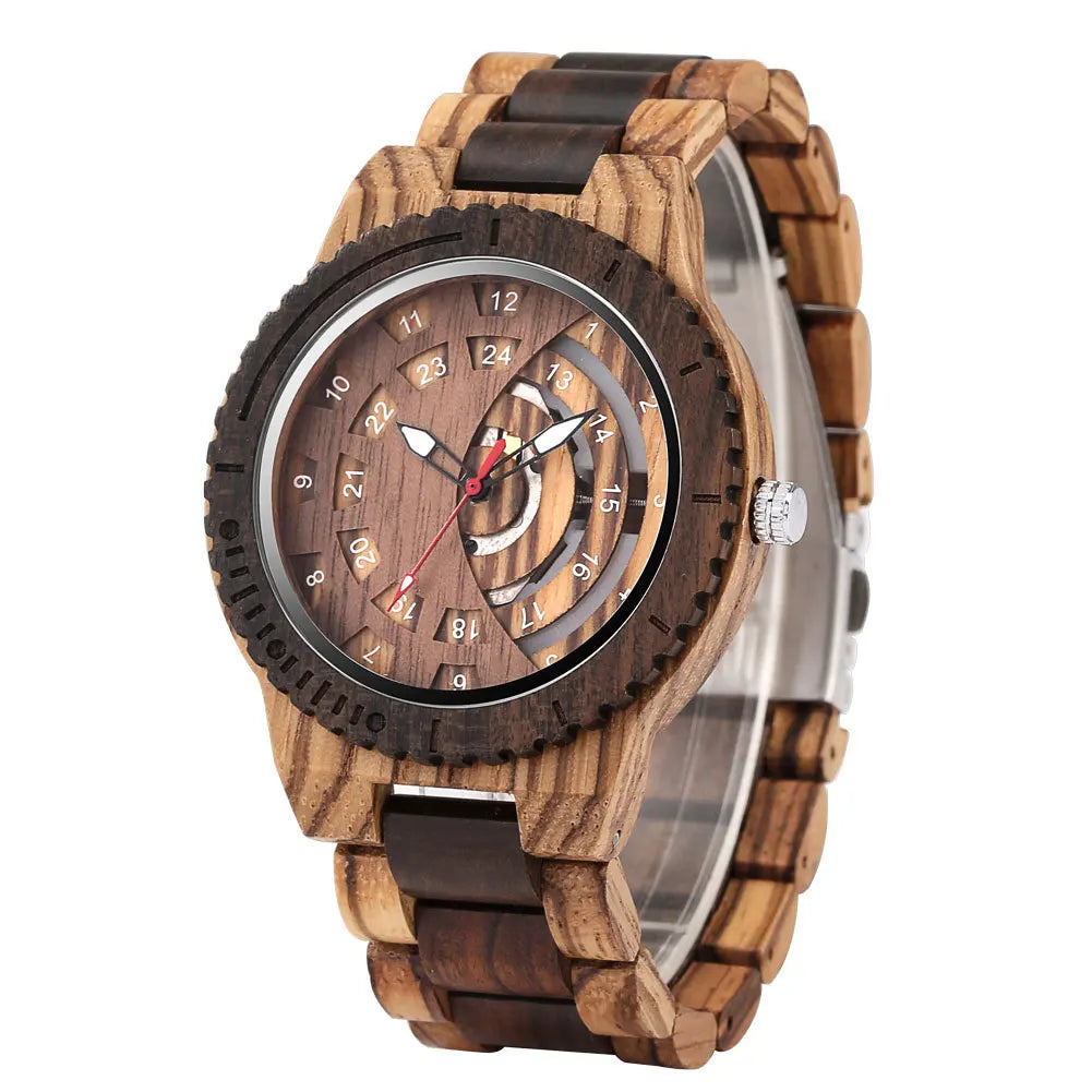 Creative Dial Men'S Quartz All Wood Watch Other Watches