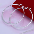 Aretes-Fashion-Jewelry Hoop Silver 925 Plated Brass Circle Hoops Earrings