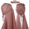 Custom Made Instant Chiffon Hijab With a Bonnet Under Scarf Unique Design Chiffon Hijab Scarf for Muslim Women