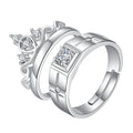 Wholesale Fashion Copper Open Cuff Crown and Square Couple Wedding Finger Ring Jewelry for Lovers Rings Manufacturer Supplier