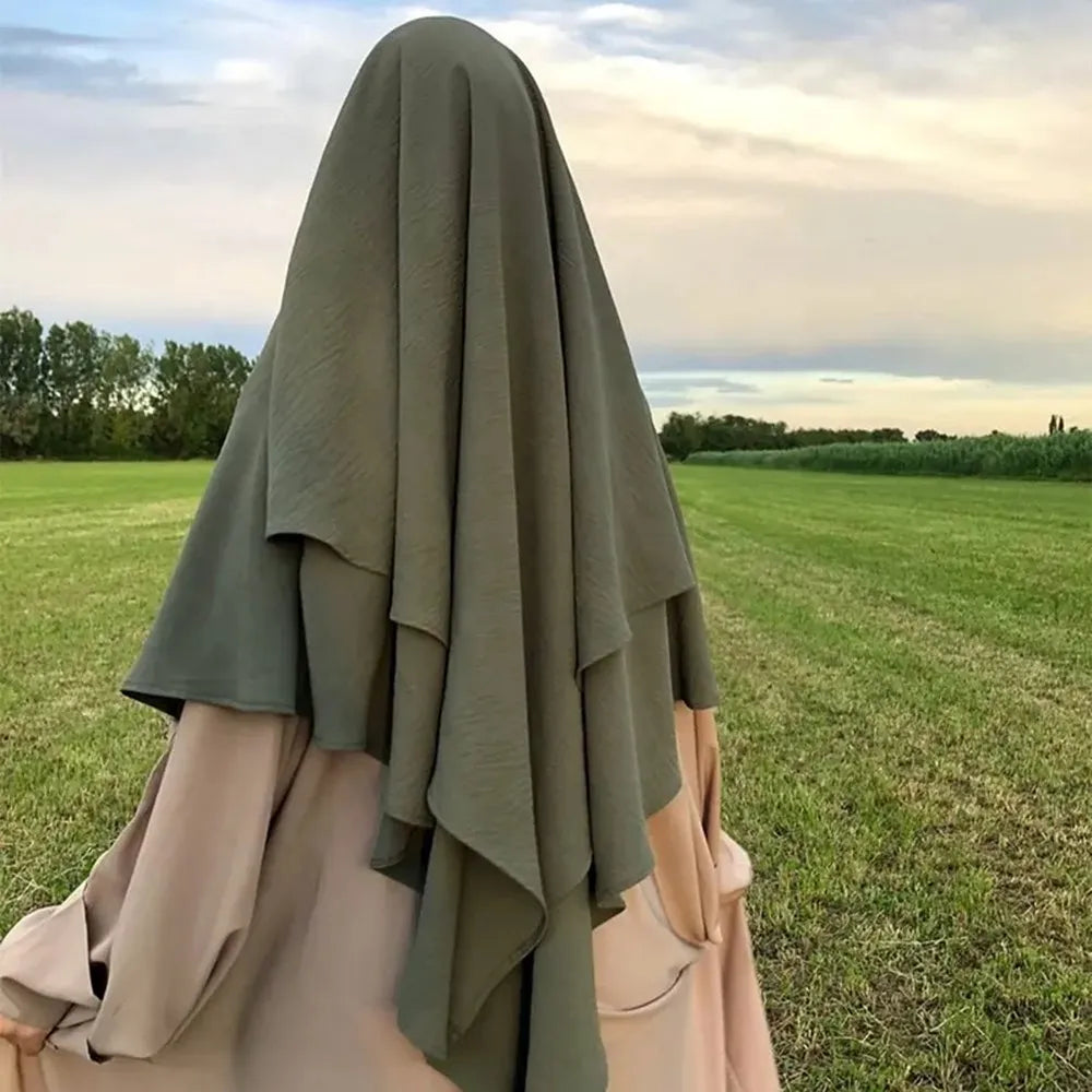 Muslim Arab Ensemble Fancy Malaysia Veils for Hijab Ladies Niqab Islamique Dubai Style Design Khimar Set Complet