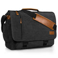 Cool Best extra Large Black Waterproof Waxed Canvas Mens Tote Crossbody Messenger Bag for 13 14 15 16 17 18 Inch Laptop Sleeve