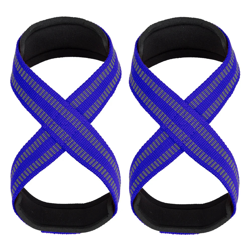 OEM Wholesale Deadlift Strap Heavy Duty Gym Training Powerlifting Wrist Straps Figure 8 Workout Figure 8