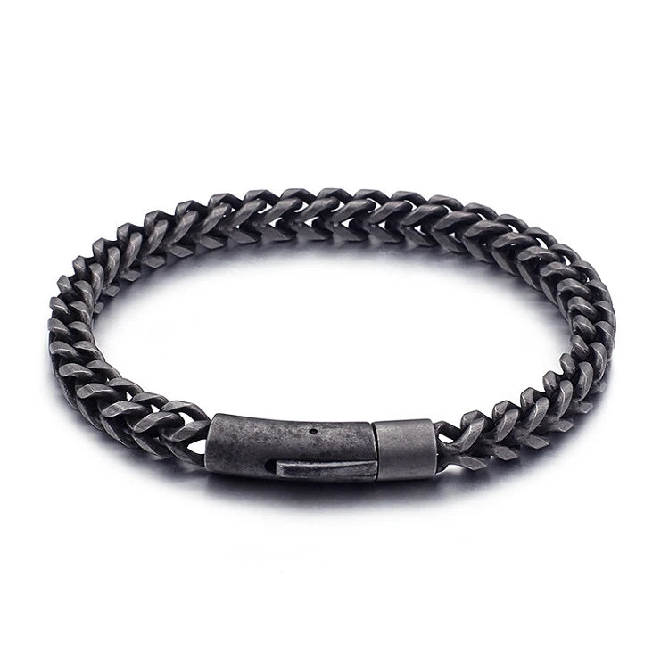 G472 316L Stainless Steel Punk Black Chain Wholesale Bracelets Jewelry Trendy Hip Hop Charm Men Women Bracelet