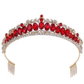 Baroque Crystal Rhinestone Bridal Hair Crown Accessories Wedding Party Princess Queen Crown and Tiara With Comb