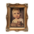 Small Vintage 2.5x3.5 Picture Frame Mini Antique  Wallet Size Resin Photo Frame Glass Tabletop and Wall Hanging for Home Decor