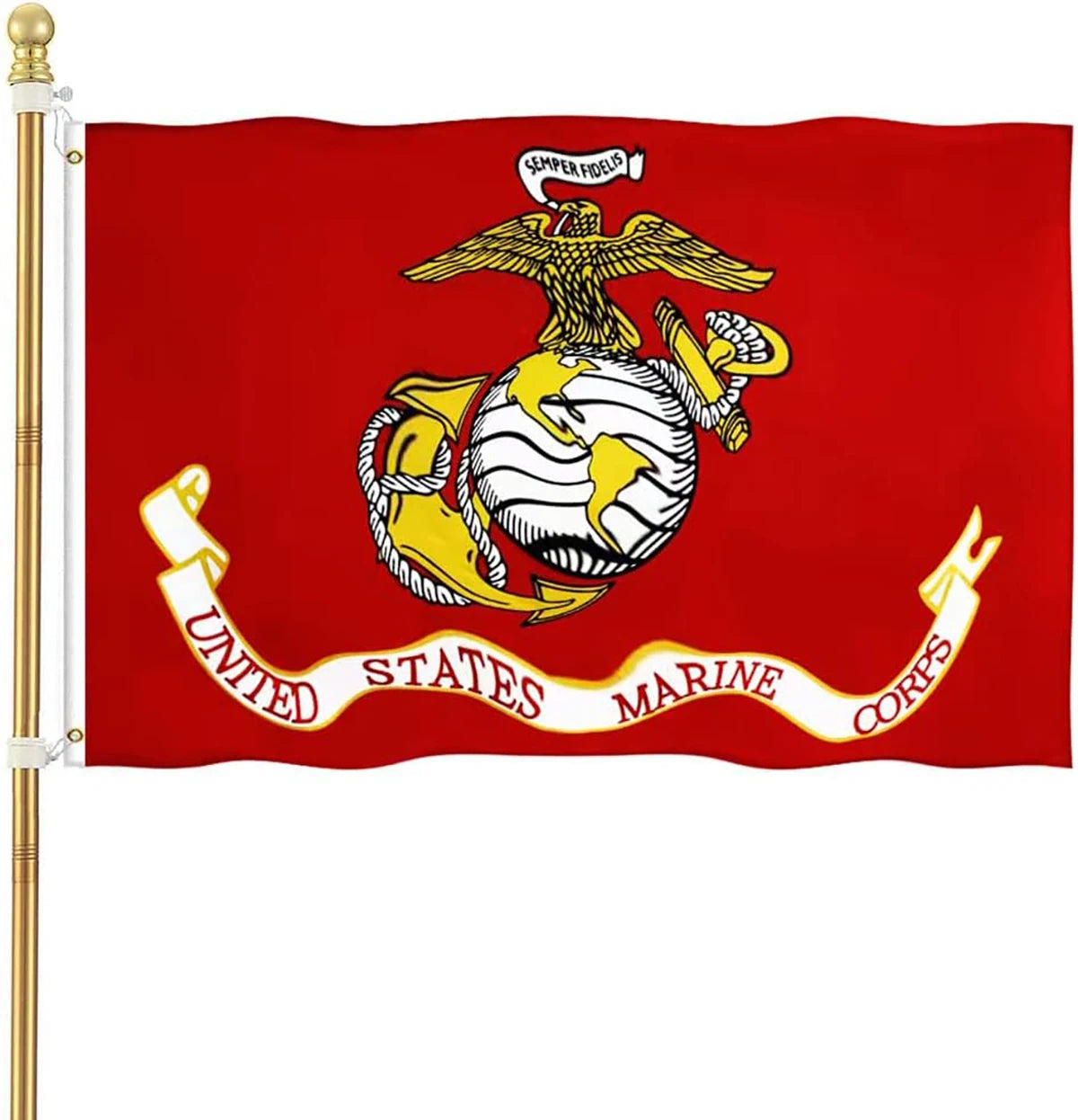 Promotion 3X5FT Double-Sided USMC Banner Custom Printed United States Marine Corps Flag for Flags