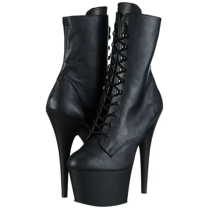 Exotic Exotic Dancer Shoes Matte Black 17cm High-Heeled Single Shoes Closure Black for Autumn Nightclub Runway Show Ankle Boot