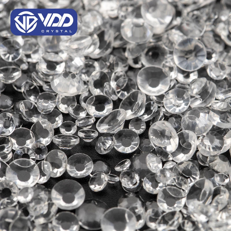 VDD 056 Transparent SS3-SS30 Glass Rhinestones Crystal Non Hotfix Flatback Strass Stones Diamond for DIY Nail Art Accessories
