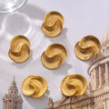 Trendy 18k Gold Plated Stainless Steel Spiral Chunky Tear Drop Stud Earrings Classic Vintage Fashion Jewelry Stud Earrings