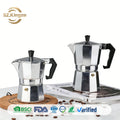 Kingze Classic High Quality Aluminum Stovetop Espresso Coffee Maker Portable 1/2/3/6/9/12 Cups Italian Moka Pot